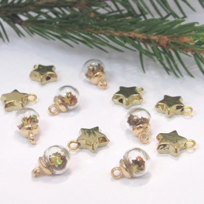 Dolls House Christmas Tree Decorations 12 Filled Miniature Glass Baubles and Stars 1:12th Scale