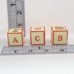 Dolls House Toy Letter Blocks Winnie the Pooh Theme Set of 3 Red Nursery Miniature 1: 12 Scale