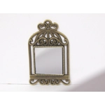 Dolls House Mirror Lace Bezel Bronze Birdcage Frame Miniature Wall Decor 1:12th Scale