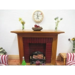 Dolls House Clock in a Wooden Frame Carte Postale Paris Vintage Theme 1:12th Scale Miniature Decor