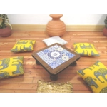 Dolls House Table Blue Moroccan Style Handmade Low Coffee Occasional Miniature Furniture 1:12 Scale