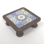 Dolls House Table Blue Moroccan Style Handmade Low Coffee Occasional Miniature Furniture 1:12 Scale