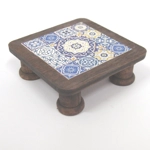 Dolls House Table Blue Moroccan Style Handmade Low Coffee Occasional Miniature Furniture 1:12 Scale