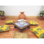 Dolls House Table Blue Moroccan Style Handmade Low Coffee Occasional Miniature Furniture 1:12 Scale