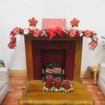 Dolls House Merry Christmas Decoration Sign Red and Gold 1:12th Scale Xmas Miniature