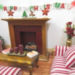 Dolls House Happy Christmas Garland 1:12 Scale Miniature Decoration