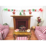 Dolls House Happy Christmas Garland 1:12 Scale Miniature Decoration