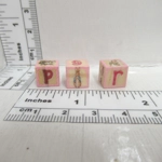 Dolls House Nursery Toy Letter Blocks Peter Rabbit Pink Miniature Accessory Set of 3 1:12 Scale