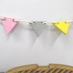 Dolls House Bunting 9 Wood Coloured Flags Miniature Garden Decoration 1:12 Scale