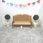 Dolls House Bunting 9 Wood Coloured Flags Miniature Garden Decoration 1:12 Scale