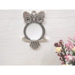 Dolls House Mirror Owl Shape Silver Coloured Frame 1:12th Scale Miniature Accessories