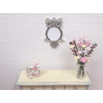 Dolls House Mirror Owl Shape Silver Coloured Frame 1:12th Scale Miniature Accessories