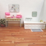 Dolls House Towels 4 Pink with Bath Salts and Ornament Jars 1:12th Scale