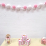 Dolls House Pom Pom Garland Pink & White Miniature Decor 1:12 Scale
