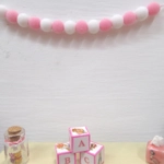 Dolls House Pom Pom Garland Pink & White Miniature Decor 1:12 Scale