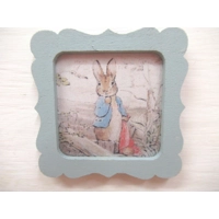 Dolls House Nursery Picture Peter Rabbit Blue Framed Miniature Decor 1:12 Scale
