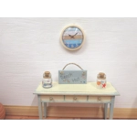 Dolls House Clock Beach Drift Wood Theme Miniature Wall Decor 1:12th Scale