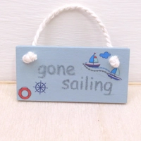 Dolls House Beach Sign gone sailing Hanging Notice 1:12th Scale Miniature Accessories