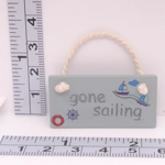 Dolls House Beach Sign gone sailing Hanging Notice 1:12th Scale Miniature Accessories