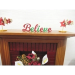Dolls House Believe Word Hand Painted Miniature Christmas Decoration 1:12th Scale
