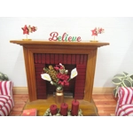 Dolls House Believe Word Hand Painted Miniature Christmas Decoration 1:12th Scale