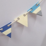 Dolls House Bunting Miniature Seaside Beach House Hut 10 Wood Flags 1:12 Scale