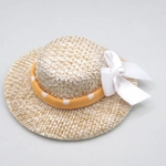 Dolls House Hat Orange & White Ribbon with Satin Bow Miniature Clothes Accessory 1:12 Scale