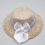 Dolls House Hat Lilac Ribbon and White Satin Bow Miniature Clothes 1:12 Scale