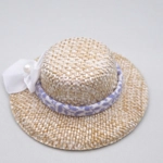 Dolls House Hat Lilac Ribbon and White Satin Bow Miniature Clothes 1:12 Scale
