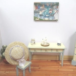 Dolls House Hat Lilac Ribbon and White Satin Bow Miniature Clothes 1:12 Scale