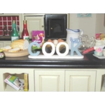 Dolls House Cook Word Miniature Blue White Decor 1:12th Scale Kitchen