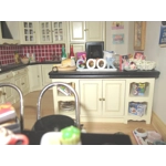 Dolls House Cook Word Miniature Blue White Decor 1:12th Scale Kitchen