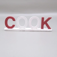 Dolls House Cook Word Miniature Kitchen Decor Red & White 1:12th Scale