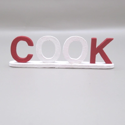 Dolls House Cook Word Miniature Kitchen Decor Red & White 1:12th Scale