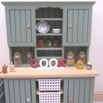 Dolls House Cook Word Miniature Kitchen Decor Red & White 1:12th Scale