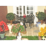 Dolls House Topiary Two Trees in Cream Colour Terracotta Pots Miniature Garden Plants 1:12th Scale