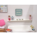 Dolls House Bathroom Relax Soak Unwind Blue 1:12th Scale Miniature Decor Accessory