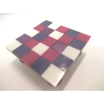 Dolls House Table Tiled Pink Purple and White Low Coffee Occasional Miniature Furniture 1:12 Scale