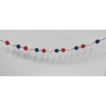 Dolls House Garland Red White and Blue PomPoms 1:12 Scale Decor