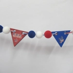 Dolls House Pennant 4th July Garland Bunting 6 Flags and PomPoms Miniature Decoration 1:12 Scale