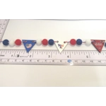 Dolls House Pennant 4th July Garland Bunting 6 Flags and PomPoms Miniature Decoration 1:12 Scale