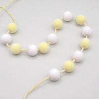Dolls House Easter White and Yellow PomPom Garland 1:12 Scale Decor