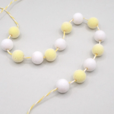 Dolls House Easter White and Yellow PomPom Garland 1:12 Scale Decor