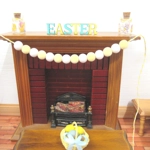 Dolls House Easter White and Yellow PomPom Garland 1:12 Scale Decor