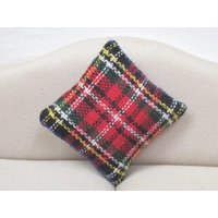 Dolls House Tartan Cushion Miniature Throw Plaid Pillow Ha..