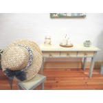 Dolls House Hat with Blue Floral Ribbon and Organza Bow Miniature Clothes 1:12 Scale