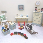 Dolls House Nursery Picture Peter Rabbit Decorated Blue Frame Miniature Wall Decor 1:12 Scale