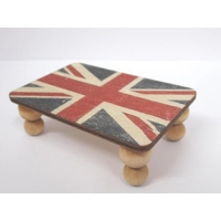 Dolls House Table UK Flag Design Handmade Low Coffee Occasional Miniature Furniture 1:12 Scale