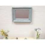 Dolls House Mirror Blue and Silver Colour Hand Painted 1:12 Scale Miniature Wall Decor