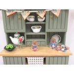 Dollhouse 4th July Lollipop Candy with Miniature Glass Jar Red White & Blue I:12th Scale